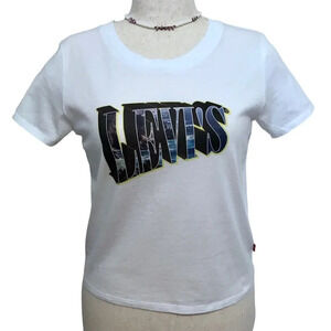 Levi's NWT White Graphic Tee Women L *Pls See Description*